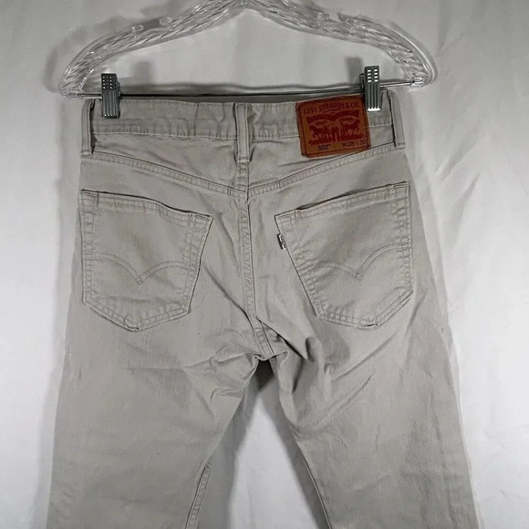 Levi's 502 Jeans 28x30 White Grey Cotton Blend Button Zip Pockets Strauss - Picture 7 of 11